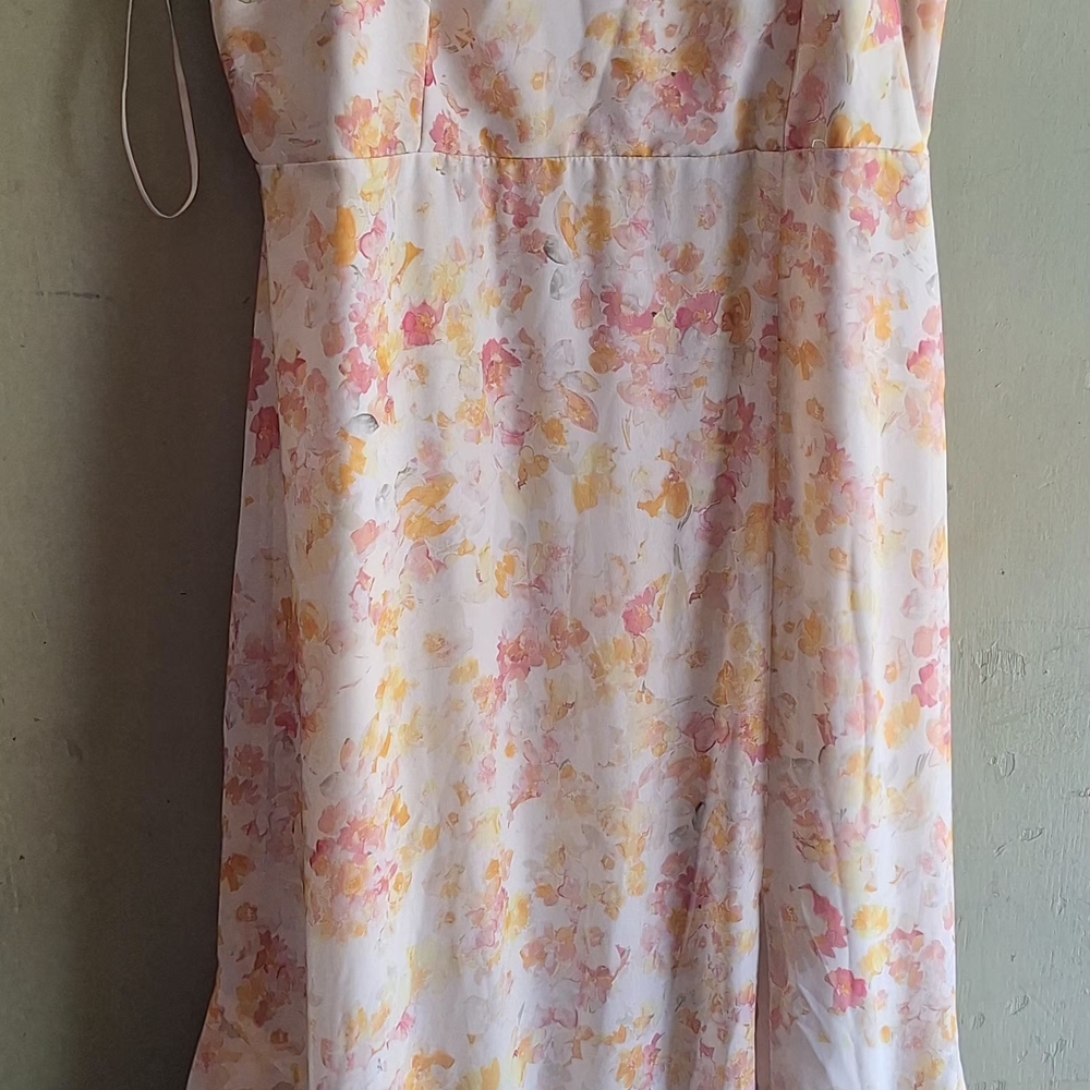 Birdy Grey Cream Dress with Pink & Yellow Floral Accents